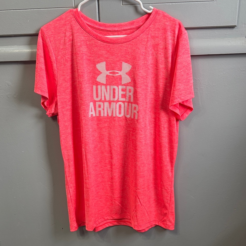 Under Armour Bright Coral Logo Performance Tee